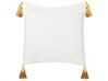 Conjunto de 2 cojines de algodón motivo navideño 45 x 45 cm blanco y dorado ZAMIA_887976