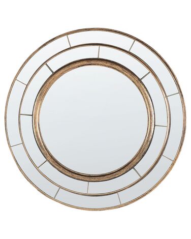 Kulaté nástěnné zrcadlo ø 40 cm zlaté BELCHITE