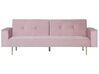 Velvet Sofa Bed Pink VISNES_729886