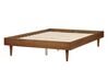 EU Double Size Bed with LED Light Wood TOUCY_909690