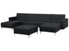 5 Seater U-Shaped Modular Fabric Sofa with Ottoman Graphite Grey ABERDEEN_715016