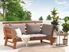 Sofa ogrodowa 165/210 cm drewniana jasna z regulowanymi podłokietnikami PORTICI _735672