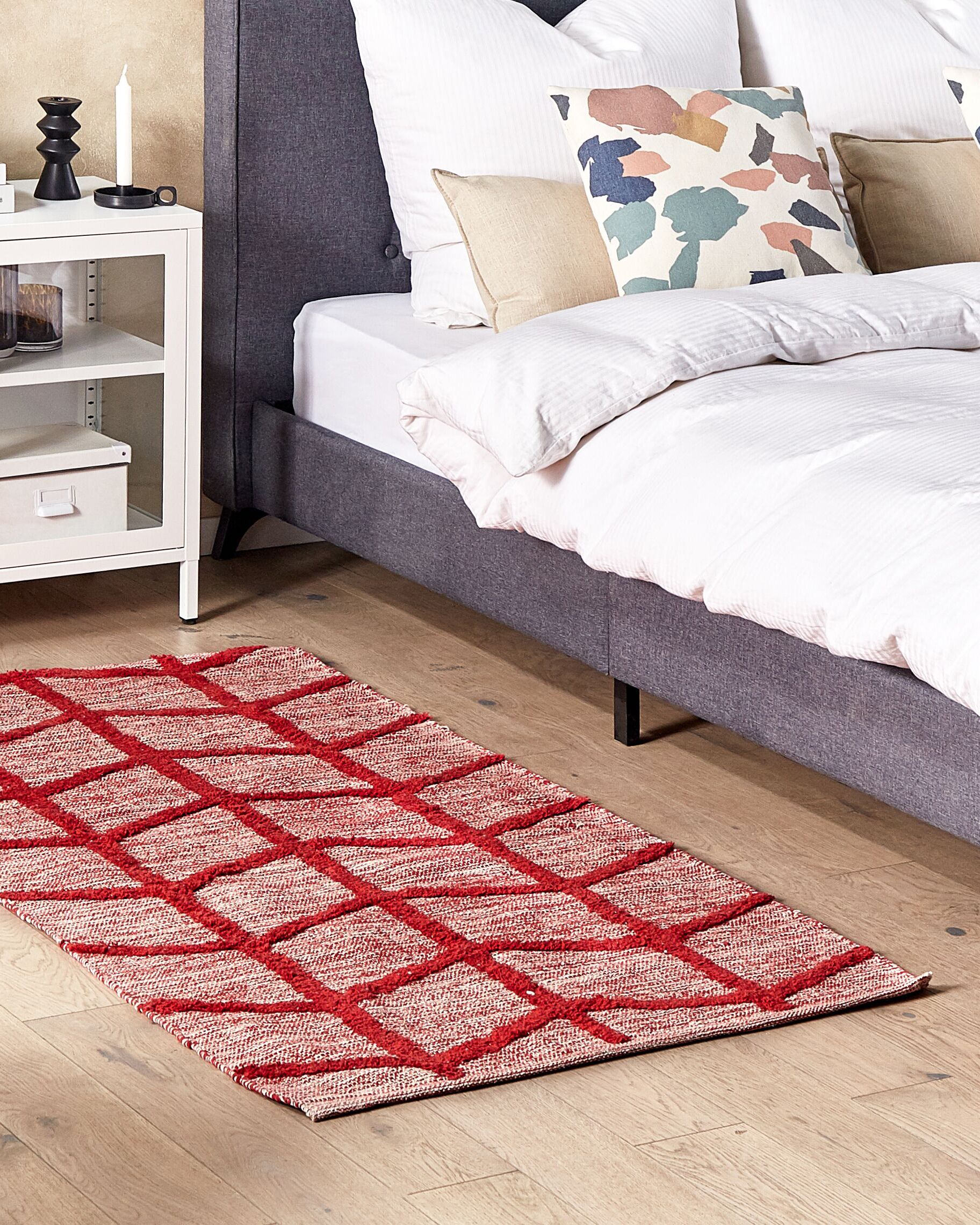 Tapis en coton rouge 80 x 150 cm SIVAS | Beliani.fr
