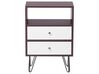 2 Drawer Bedside Table Dark Wood with White ARVIN_754281