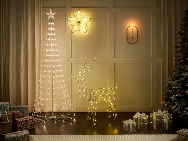 Sett med 3 utendørs LED-dekorasjoner julegaver sølv ARNES
