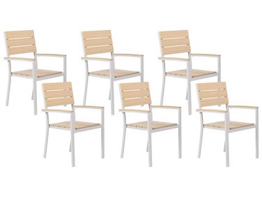 Sada 6 zahradních židlí béžové COMO