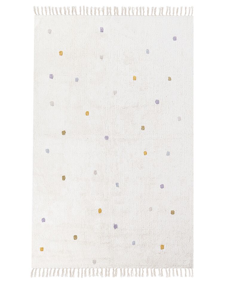 Cotton Area Rug Dotted 140 x 200 cm Off-white ASTAF_908022