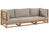 Háromszemélyes tópszínű akácfa kanapé szürke párnákkal TRANI_847229