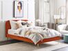Zamatová posteľ 160 x 200 cm oranžová FLAYAT_834136