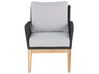 4 Seater Acacia Wood Garden Sofa Set Grey and Black MERANO II_772238