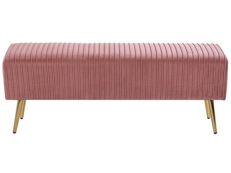 Velvet Bedroom Bench Pink PATERSON Beliani.co.uk