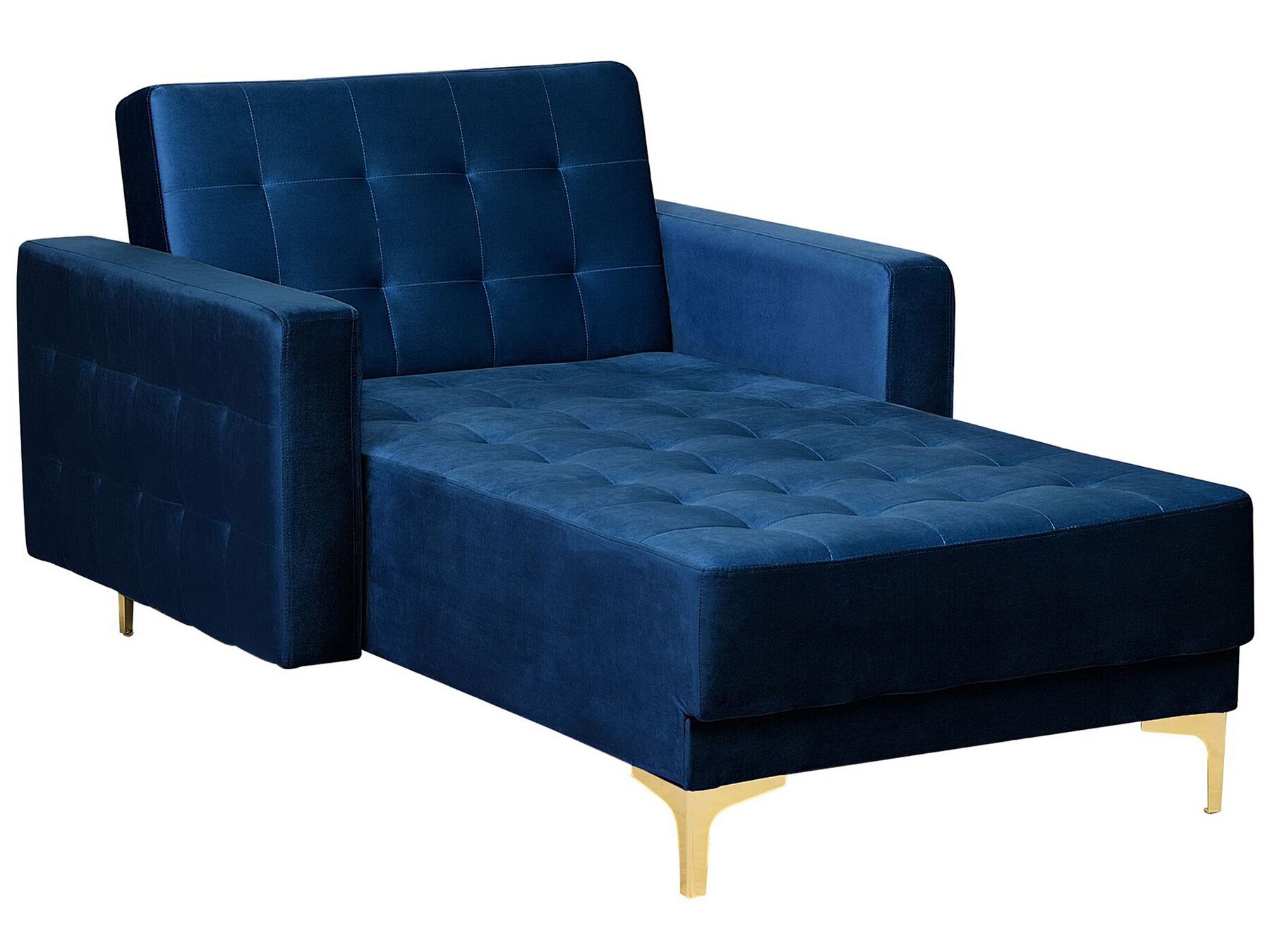 MODULAR CHAISE LOUNGE Reclining Day Bed Navy Blue Velvet Tufted