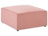 Otomana de pana rosa pastel 83 x 83 cm LEMVIG_796475