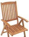 Set of 6 Wooden Garden Folding Chairs Acacia Wood JAVA_802458