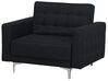 Conjunto de sofás reclináveis com 5 lugares em tecido cinzento grafite ABERDEEN_715198