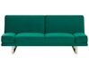 Sofa rozkładana welurowa zielona YORK_764672