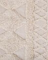 Teppich Baumwolle beige 80 x 150 cm geometrisches Muster Fransen Kurzflor DIDIM_817627