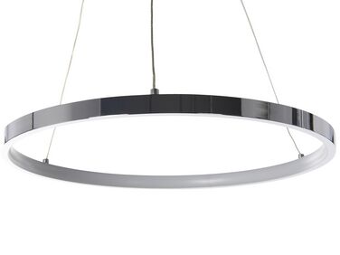 Závěsná LED lampa kovová ø 40 cm stříbrná JORDAN