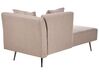 Right Hand Fabric Chaise Lounge Light Brown RIOM_877408