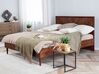 EU Double Size Bed with LED Dark Wood MIALET_748078