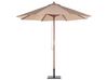6 Seater Acacia Wood Garden Dining Set with Sand Beige Parasol AMANTEA_880635
