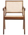 Wooden Chair with Rattan Braid Light Wood and Brown WESTBROOK_872190
