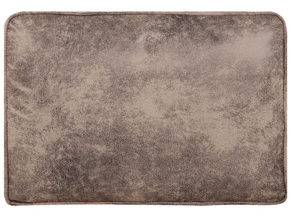 Left Hand Faux Leather Corner Sofa Bed with Storage Brown NESNA