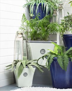 Kukkaruukku valkoinen/sininen 32 x 32 cm ELATEIA