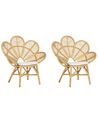 Conjunto de 2 sillas pavo real de ratán beige/natural 107 cm FLORENTINE_793680
