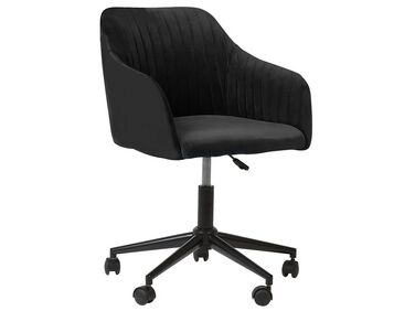 Velvet Desk Chair Black VENICE 
