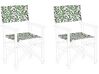 Set of 2 Garden Chair Replacement Fabrics Leaf Pattern CINE_819474