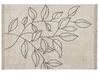 Teppich Baumwolle beige / schwarz 160 x 230 cm Blumenmuster Kurzflor SAZLI_839793