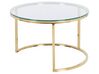 Conjunto de 2 mesas de centro con tablero de vidrio dorado GRANGE_895888