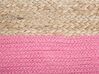 Puf de algodón/yute beige/rosa 44 x 44 cm KIRAMA_728816