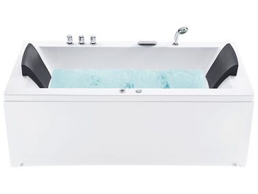 Left Hand Whirlpool Bath with LED 1830 x 900 mm White VARADERO