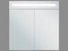 Kúpeľňová zrkadlová skrinka na stenu s LED osvetlením 60 x 60 cm biela JARAMILLO_785565