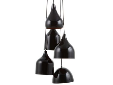 5 Light Metal Pendant Lamp Black SAVIO