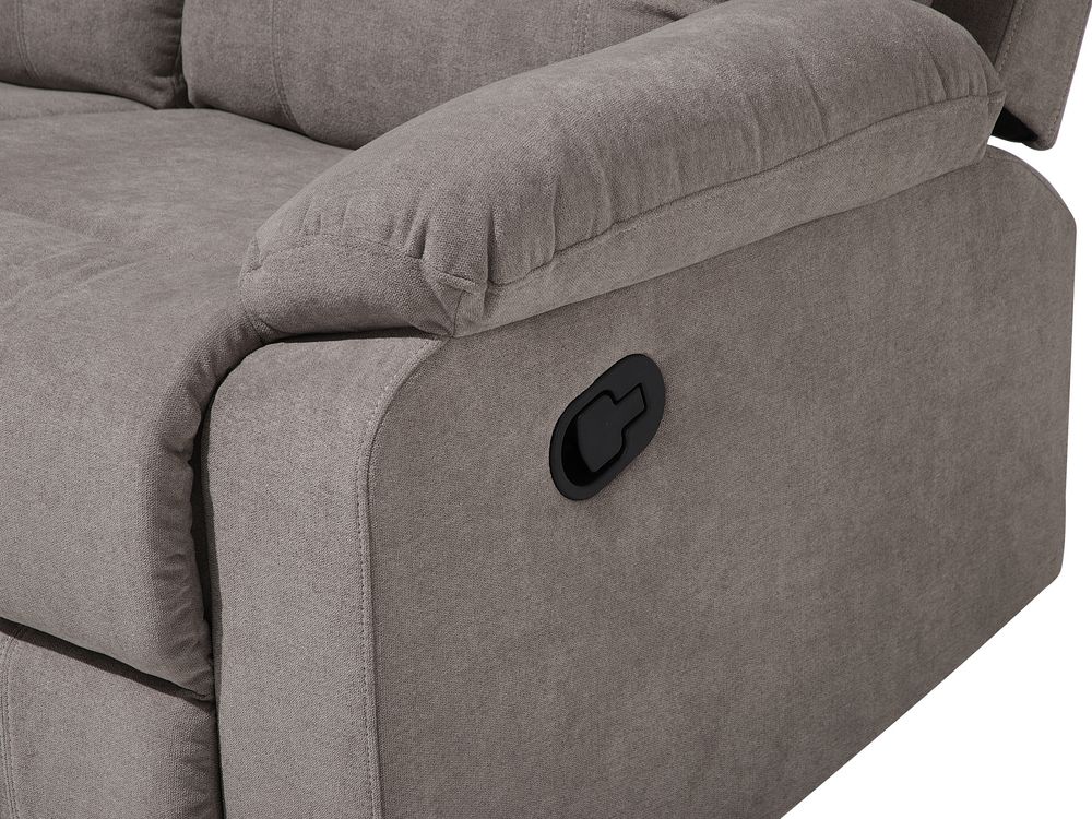 2 Seater Fabric Recliner Sofa Taupe Beige BERGEN Beliani.se
