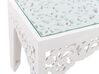 Set of 2 Glass Top Side Tables White AMADPUR _851897