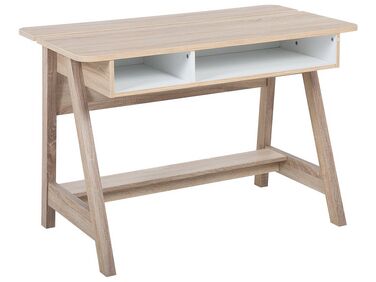 Písací stôl svetlé drevo biela 110 x 60 cm JACKSON