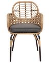 Set of 4 PE Rattan Chairs with Cushions Natural PRATELLO_868023