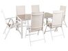 Conjunto de jardim creme em alumínio branco com 6 cadeiras CATANIA_884109