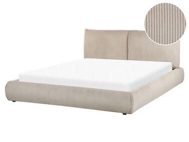 Menčestrová posteľ 160 x 200 cm sivobéžová VINAY
