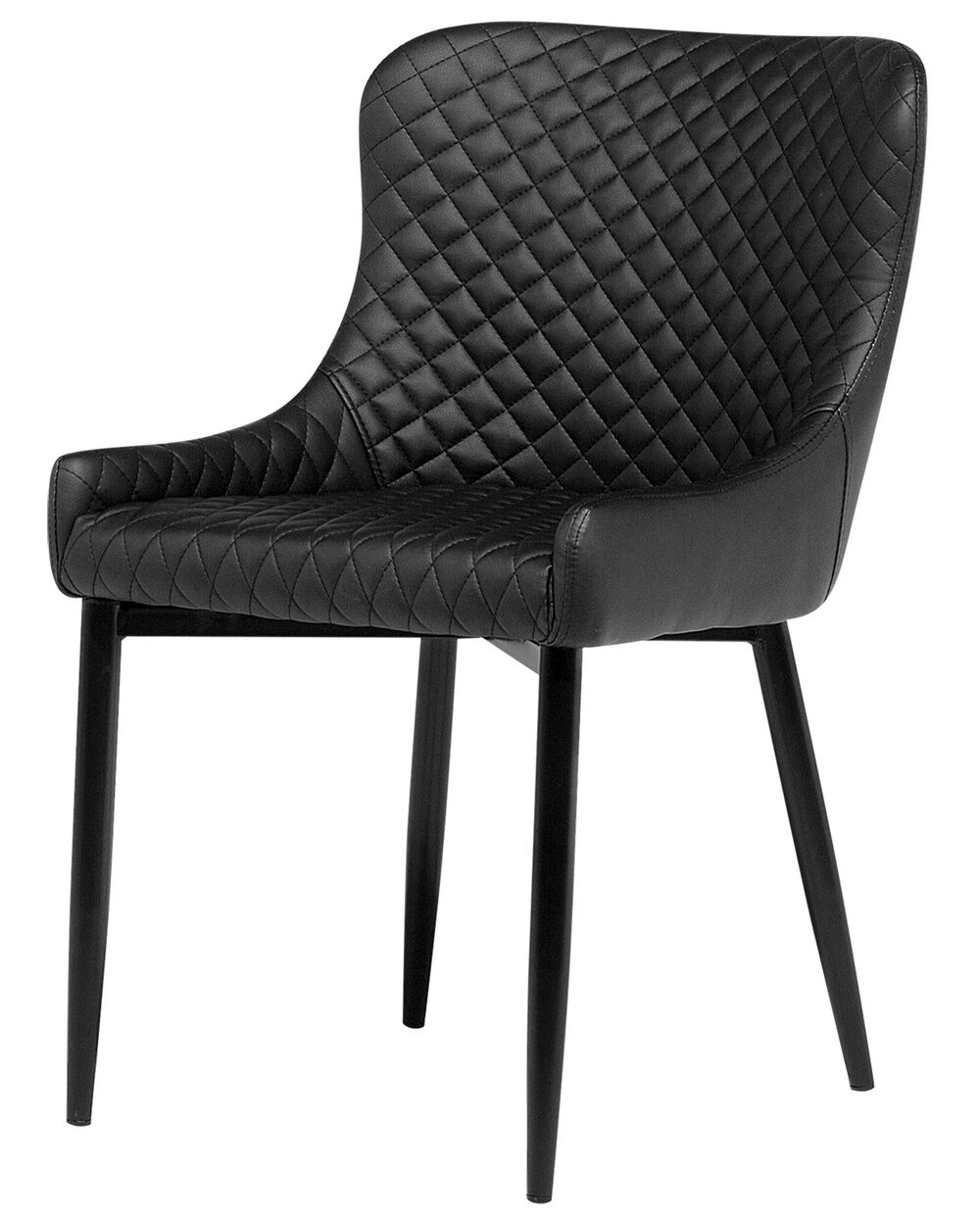 Set of 2 Dining Chairs Faux Leather Black SOLANO Beliani.co.uk