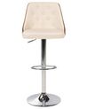 Set of 2 Faux Leather Swivel Bar Stools Beige VANCOUVER_743142