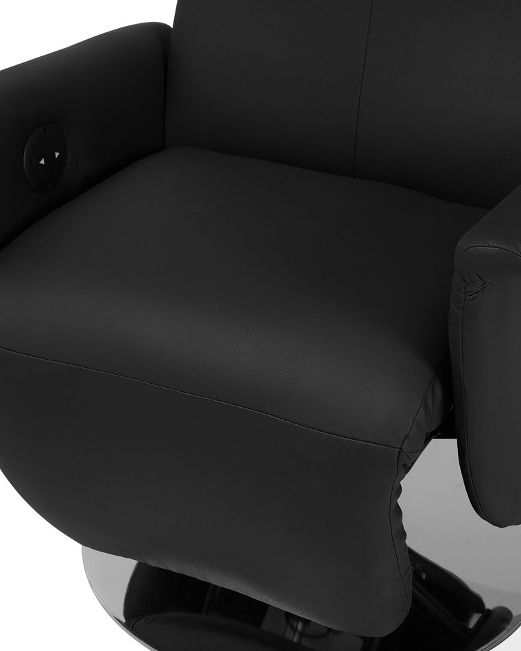 Fauteuil De Relaxation Beliani Virrat En Cuir PU Noir Avec Port USB Intégré - Neuf