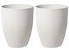 Conjunto de 2 vasos em pedra branca creme 43 x 43 x 52 cm CROTON_841611
