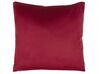 Set of 2 Velvet Cushions Christmas Tree Pattern 45 x 45 cm Red CUPID_814119