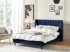 Zamatová posteľ 140 x 200 cm modrá VILLETTE_832605
