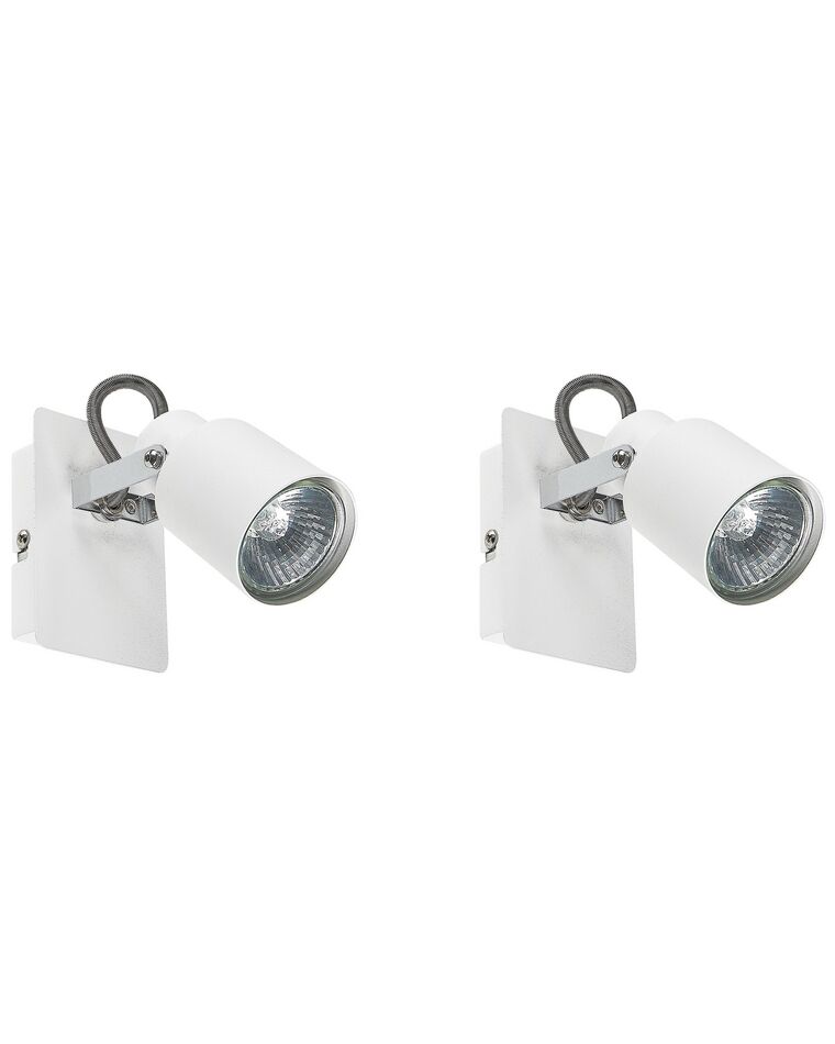 Conjunto de 2 lámparas de pared de metal blanco BONTE_828754